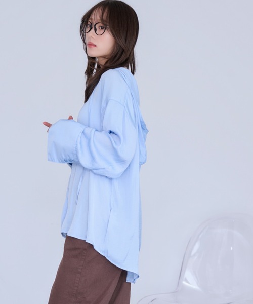Dita Muaj.(ディータムアージュ)の「【日焼け対策にも◎】フードシアーシャツ(シャツ/ブラウス・レディース・ブルー/ホワイト・FREE)」の15枚目の写真