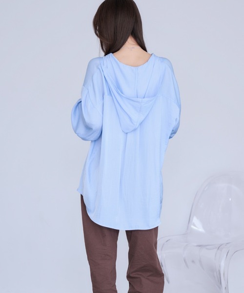 Dita Muaj.(ディータムアージュ)の「【日焼け対策にも◎】フードシアーシャツ(シャツ/ブラウス・レディース・ブルー/ホワイト・FREE)」の12枚目の写真