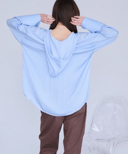 Dita Muaj.(ディータムアージュ)の「【日焼け対策にも◎】フードシアーシャツ(シャツ/ブラウス・レディース・ブルー/ホワイト・FREE)」の11枚目の写真
