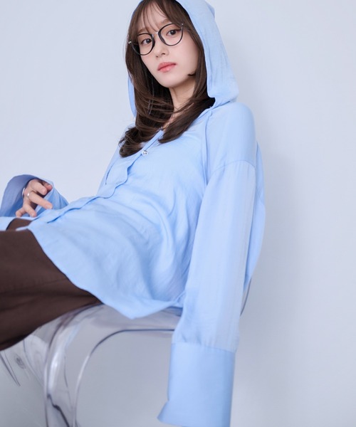 Dita Muaj.(ディータムアージュ)の「【日焼け対策にも◎】フードシアーシャツ(シャツ/ブラウス・レディース・ブルー/ホワイト・FREE)」の19枚目の写真
