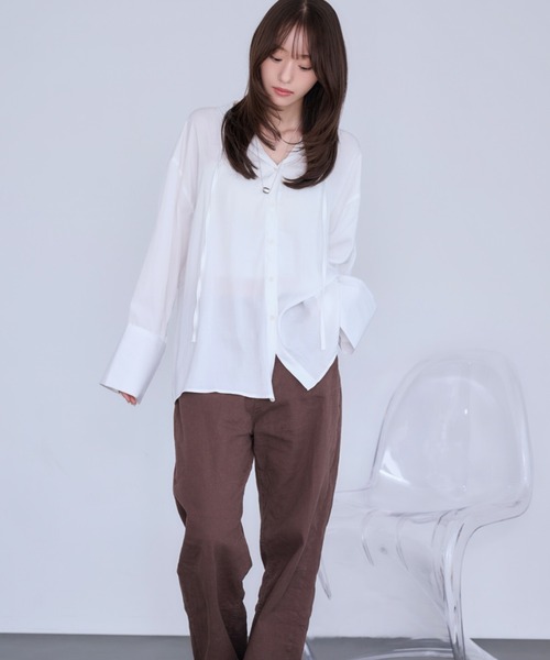 Dita Muaj.(ディータムアージュ)の「【日焼け対策にも◎】フードシアーシャツ(シャツ/ブラウス・レディース・ブルー/ホワイト・FREE)」の8枚目の写真