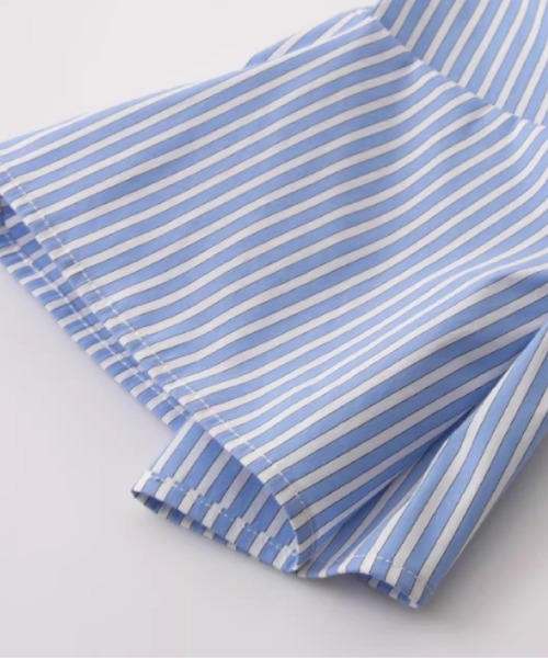 LA POMME petit（ラポミ・プチ）の「Big Collar Docking Shirt（シャツ/ブラウス・レディース・ブルー/ホワイト・FREE）」の5枚目の写真