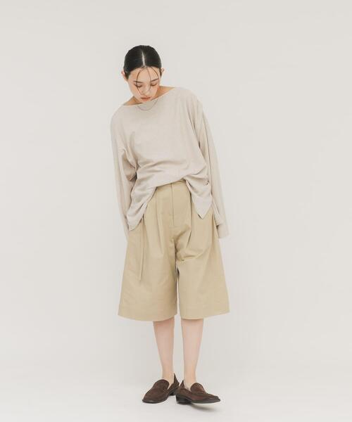 KBF（ケイビーエフ）の「WIDEハーフパンツ（その他パンツ・レディース・ベージュ/ブラウン・ONE）」の9枚目の写真