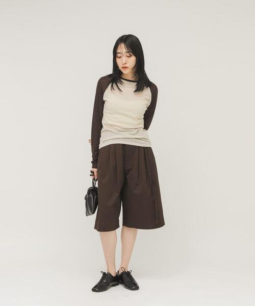 KBF（ケイビーエフ）の「WIDEハーフパンツ（その他パンツ・レディース・ベージュ/ブラウン・ONE）」の16枚目の写真