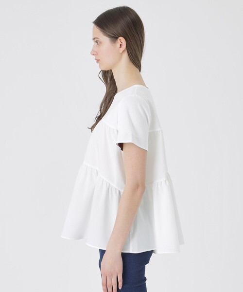 BLUE LABEL CRESTBRIDGE(ブルーレーベルクレストブリッジ)の「ティアードコンビTシャツ(Tシャツ/カットソー・レディース・ホワイト/ブラック・40/38)」の5枚目の写真