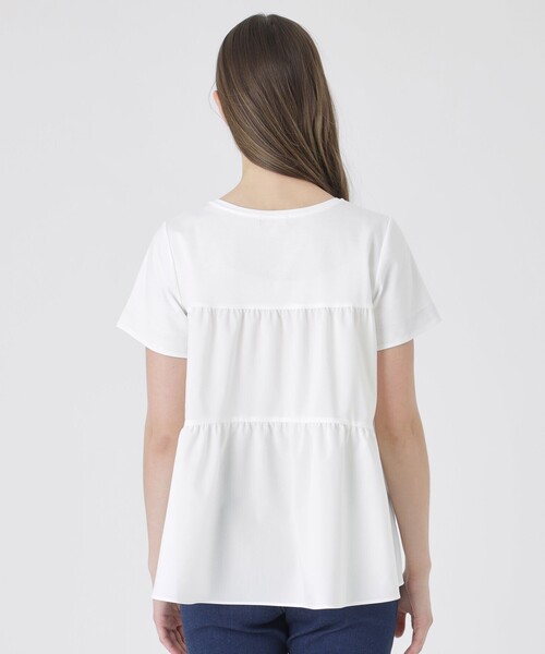 BLUE LABEL CRESTBRIDGE(ブルーレーベルクレストブリッジ)の「ティアードコンビTシャツ(Tシャツ/カットソー・レディース・ホワイト/ブラック・40/38)」の6枚目の写真