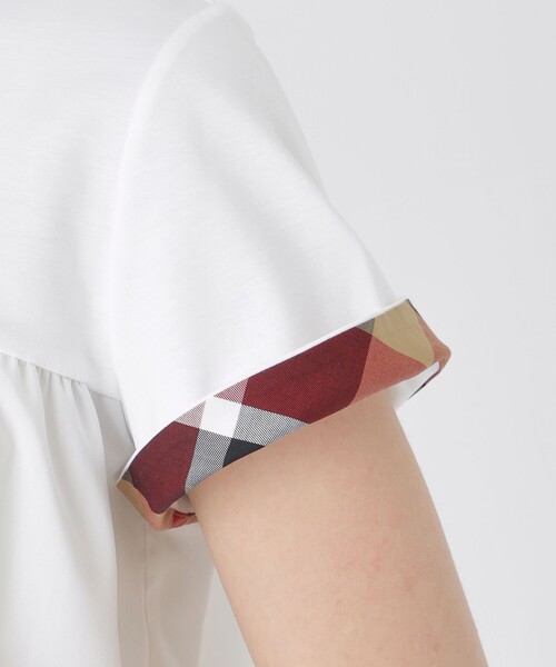 BLUE LABEL CRESTBRIDGE(ブルーレーベルクレストブリッジ)の「ティアードコンビTシャツ(Tシャツ/カットソー・レディース・ホワイト/ブラック・40/38)」の7枚目の写真