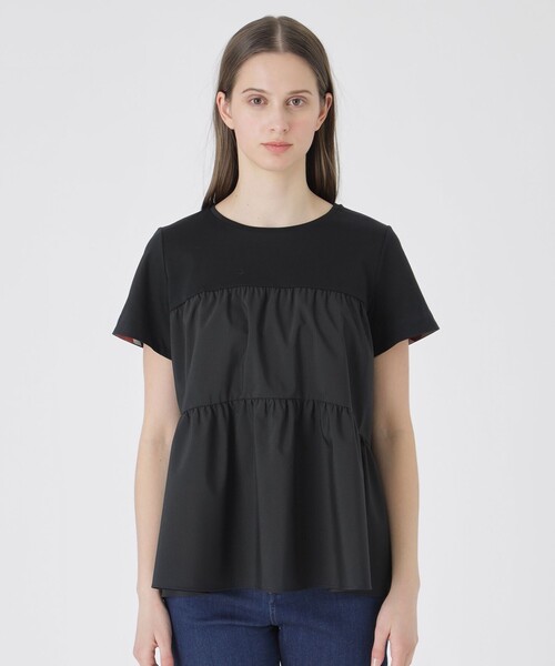 BLUE LABEL CRESTBRIDGE(ブルーレーベルクレストブリッジ)の「ティアードコンビTシャツ(Tシャツ/カットソー・レディース・ホワイト/ブラック・40/38)」の10枚目の写真