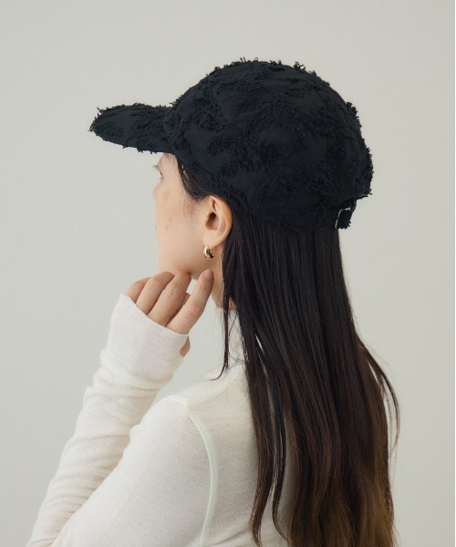 kuros'（クロス）の「ボタニカル柄キャップ　Black×Black（キャップ・レディース・ブラック×ブラック・FREE）」の7枚目の写真