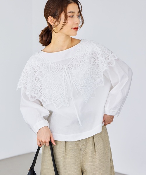 studio CLIP（スタディオクリップ）の「マルチレース付け襟（付け襟・レディース・ナチュラル・FREE）」の2枚目の写真