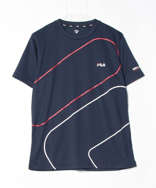 FILA（フィラ）の「【別注】フィラ FILA  ショートスリーブティーシャツ 限定コラボ（Tシャツ/カットソー・メンズ・ブラック/ホワイト/ネイビー・M/L/LL/3L）」の13枚目の写真