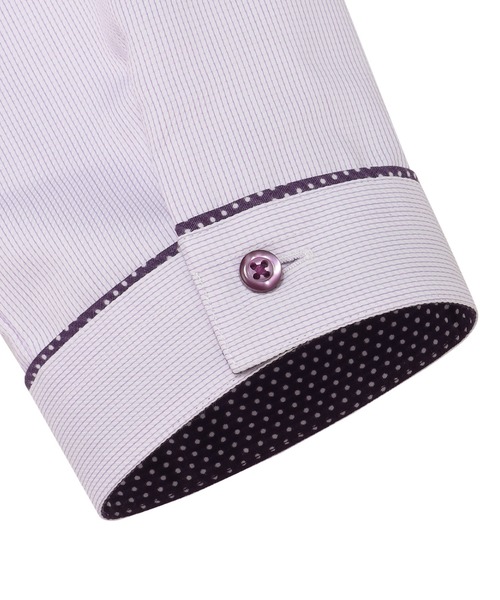 TOKYO SHIRTS(トウキョウシャツ)の「【透け防止】 形態安定ノンアイロン スキッパー 7分袖ビジネスワイシャツ(ビジネスシャツ・レディース・パープル・XS/S/M/L/LL/XL)」の4枚目の写真