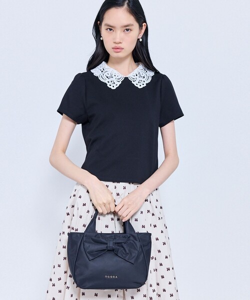 TOCCA(トッカ)の「RIBBON CUBE NYLON MINI TOTE ミニトートバッグ(トートバッグ・レディース・ブラック系/ピンク系/レッド系/ネイビー系・F)」の11枚目の写真