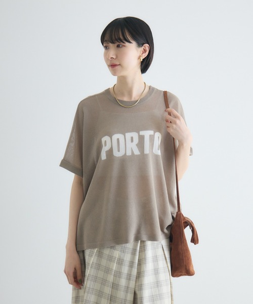 Paradise Picnic（パラダイスピクニック）の「cloche 麻混シアーロゴニット（ニット/セーター・レディース・ホワイト/ベージュ/ブルー・FREE）」の13枚目の写真