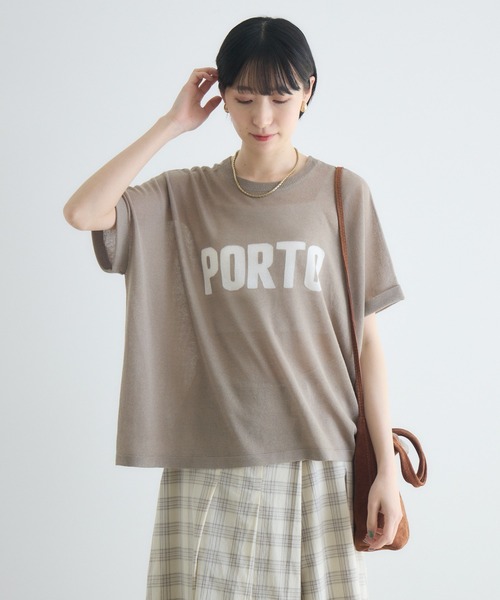 Paradise Picnic（パラダイスピクニック）の「cloche 麻混シアーロゴニット（ニット/セーター・レディース・ホワイト/ベージュ/ブルー・FREE）」の14枚目の写真