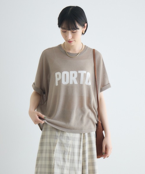 Paradise Picnic（パラダイスピクニック）の「cloche 麻混シアーロゴニット（ニット/セーター・レディース・ホワイト/ベージュ/ブルー・FREE）」の15枚目の写真
