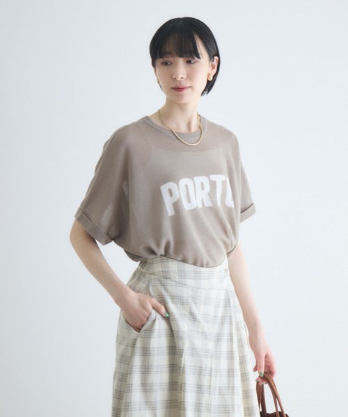 Paradise Picnic（パラダイスピクニック）の「cloche 麻混シアーロゴニット（ニット/セーター・レディース・ホワイト/ベージュ/ブルー・FREE）」の16枚目の写真