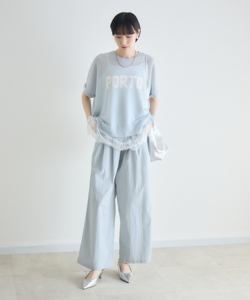 Paradise Picnic（パラダイスピクニック）の「cloche 麻混シアーロゴニット（ニット/セーター・レディース・ホワイト/ベージュ/ブルー・FREE）」の22枚目の写真