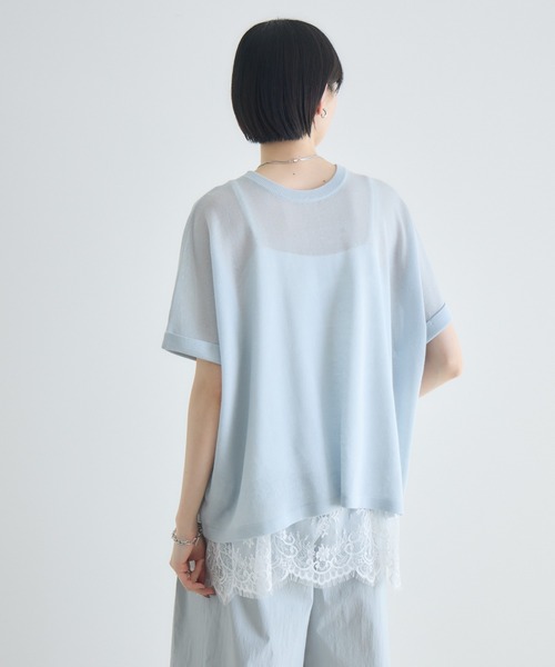 Paradise Picnic（パラダイスピクニック）の「cloche 麻混シアーロゴニット（ニット/セーター・レディース・ホワイト/ベージュ/ブルー・FREE）」の20枚目の写真