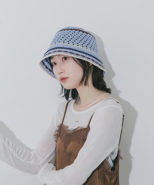 SMELLY(スメリー)の「カラーボーダーサーモハット(ハット・レディース・ブルー/アイボリー・-)」の15枚目の写真