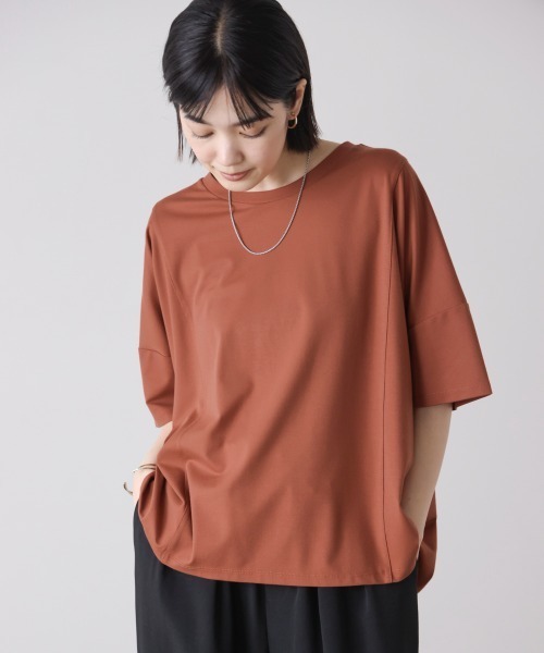 Bou Jeloud(ブージュルード)の「クリアクールワイドシルエットプルオーバー(Tシャツ/カットソー・レディース・ブラック/オレンジ/ブルー/オフホワイト・FREE)」の4枚目の写真