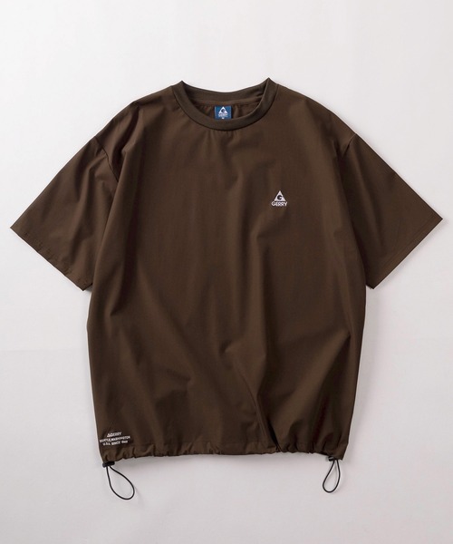 GERRY(ジェリー)の「【70】【GERRY/ジェリー】ワンポイント刺繍 ナイロン ドローコード付 クルーネックTシャツ/接触冷感/ストレッチ/UVカット(Tシャツ/カットソー・メンズ・ブラウン/ベージュ/ブラック・M/XL/L)」の4枚目の写真