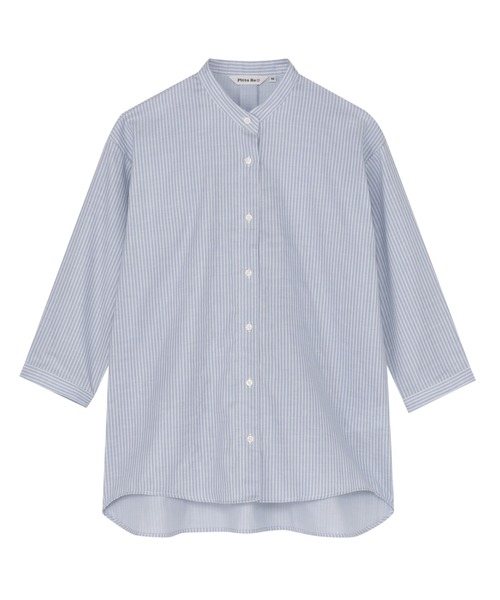TOKYO SHIRTS(トウキョウシャツ)の「【Pitta Re:)】ふわっとガーゼシャツ オーバーシルエット 七分袖 綿100% レディース カジュアルシャツ(シャツ/ブラウス・レディース・ブルー・L)」の1枚目の写真