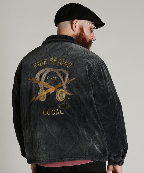 Schott(ショット)の「Schott/ショット/VELVETEN VIETNAM JKT/ベルベット ベトナム ジャケット(ブルゾン・メンズ・ブラック/グリーン・L/XL/2XL/M)」の7枚目の写真