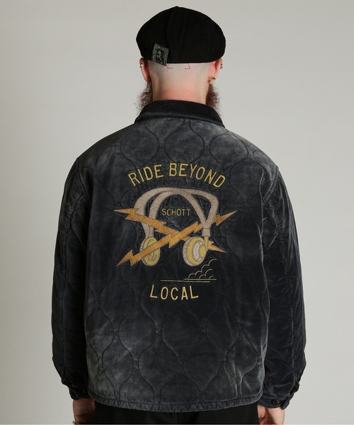 Schott(ショット)の「Schott/ショット/VELVETEN VIETNAM JKT/ベルベット ベトナム ジャケット(ブルゾン・メンズ・ブラック/グリーン・L/XL/2XL/M)」の12枚目の写真