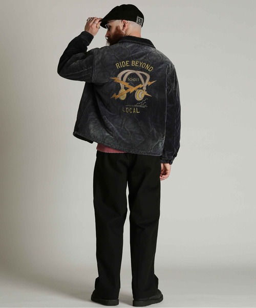 Schott(ショット)の「Schott/ショット/VELVETEN VIETNAM JKT/ベルベット ベトナム ジャケット(ブルゾン・メンズ・ブラック/グリーン・L/XL/2XL/M)」の16枚目の写真