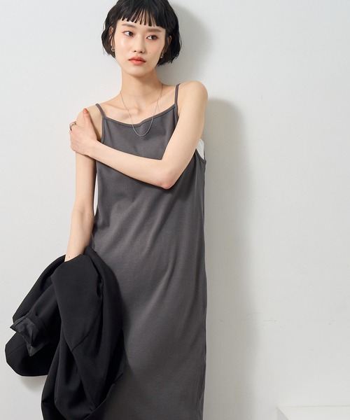 NOGLE(ノグル)の「【NOGLE/ノグル】リブキャミワンピース/ポケット付き(ワンピース・レディース・オートミール/チャコール/ブラック/グレイッシュベージュ・S/M)」の20枚目の写真