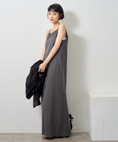 NOGLE(ノグル)の「【NOGLE/ノグル】リブキャミワンピース/ポケット付き(ワンピース・レディース・オートミール/チャコール/ブラック/グレイッシュベージュ・S/M)」の22枚目の写真