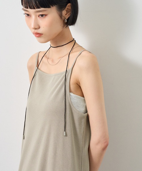 NOGLE(ノグル)の「【NOGLE/ノグル】リブキャミワンピース/ポケット付き(ワンピース・レディース・オートミール/チャコール/ブラック/グレイッシュベージュ・S/M)」の13枚目の写真