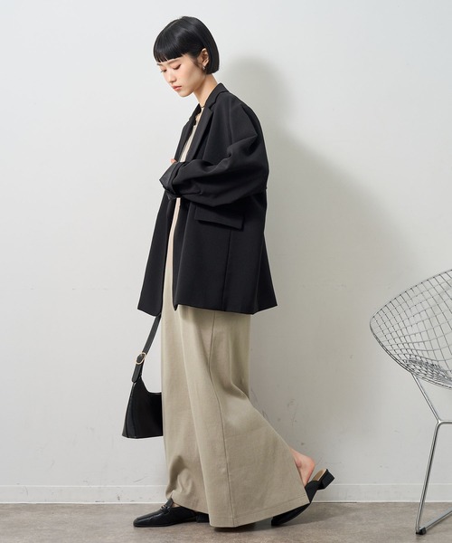 NOGLE(ノグル)の「【NOGLE/ノグル】リブキャミワンピース/ポケット付き(ワンピース・レディース・オートミール/チャコール/ブラック/グレイッシュベージュ・S/M)」の16枚目の写真