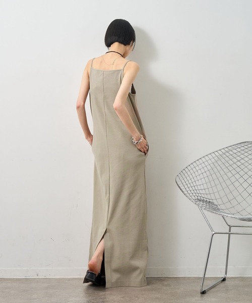 NOGLE(ノグル)の「【NOGLE/ノグル】リブキャミワンピース/ポケット付き(ワンピース・レディース・オートミール/チャコール/ブラック/グレイッシュベージュ・S/M)」の14枚目の写真