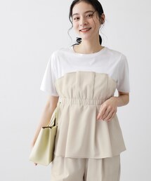 Dessin | 【セットアップ可/UVカット/洗える】ビスチェドッキングTシャツ(Tシャツ/カットソー)