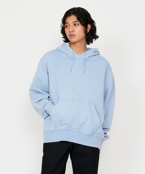 Dickies（ディッキーズ）の「Dickies/ディッキーズ ヴィンテージウォッシュ ワンポイント刺繍 プルオーバーパーカー（パーカー・メンズ・ブラック/レッド/ブルー・LARGE/X-LARGE/MEDIUM）」の2枚目の写真