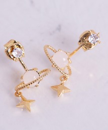 【Peony/ピオニー】立体コスモモチーフ　ドロップデザインピアス