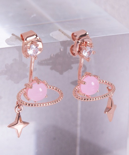 Peony(ピオニー)の「【Peony/ピオニー】立体コスモモチーフ ドロップデザインピアス(ピアス(両耳用)・レディース・ピンクゴールド/ゴールド/シルバー・FREE)」の8枚目の写真