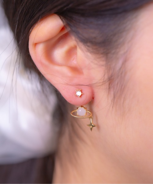 Peony(ピオニー)の「【Peony/ピオニー】立体コスモモチーフ ドロップデザインピアス(ピアス(両耳用)・レディース・ピンクゴールド/ゴールド/シルバー・FREE)」の12枚目の写真