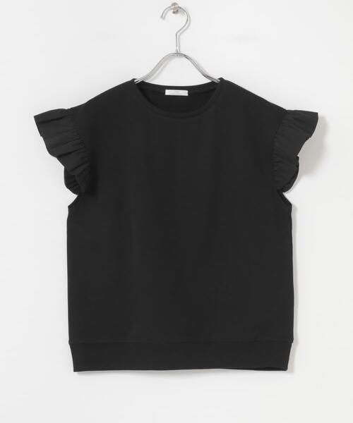 ITEMS URBANRESEARCH（アイテムズ アーバンリサーチ）の「袖フリルミニ裏毛Tシャツ（Tシャツ/カットソー・レディース・ブラック/グレー/ライトベージュ・FREE）」の20枚目の写真