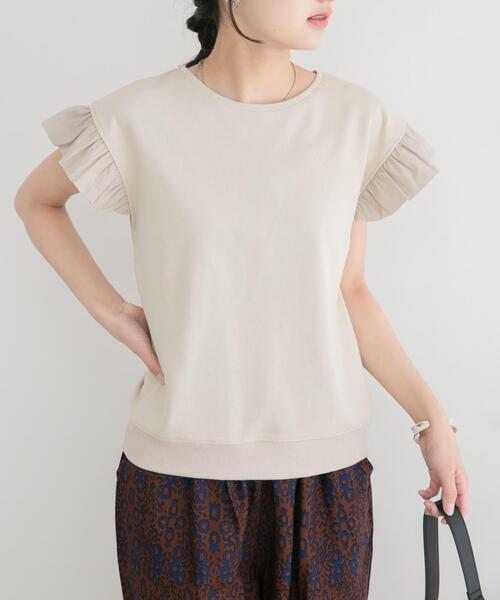 ITEMS URBANRESEARCH(アイテムズ アーバンリサーチ)の「袖フリルミニ裏毛Tシャツ(Tシャツ/カットソー・レディース・ブラック/グレー/ライトベージュ・FREE)」の17枚目の写真