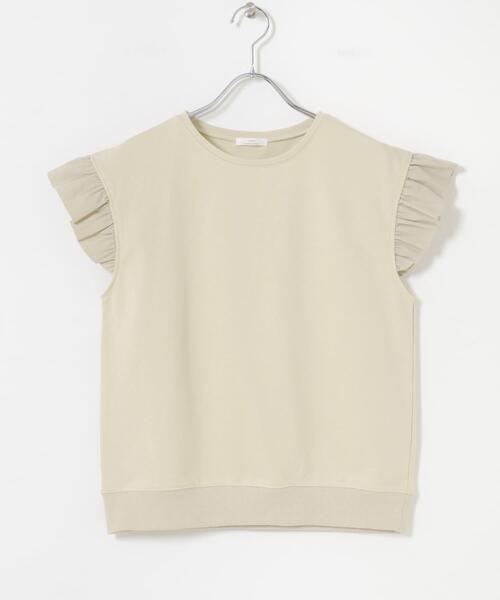ITEMS URBANRESEARCH（アイテムズ アーバンリサーチ）の「袖フリルミニ裏毛Tシャツ（Tシャツ/カットソー・レディース・ブラック/グレー/ライトベージュ・FREE）」の8枚目の写真