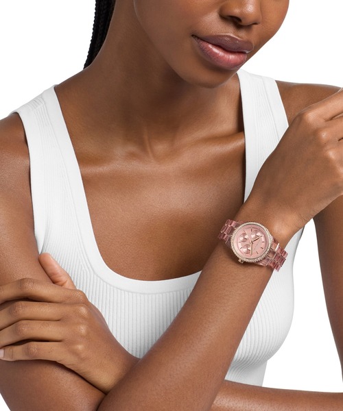 MICHAEL KORS(マイケルコース)の「マイケル・コース 腕時計 レディース アナログ ミックス MK7607(アナログ腕時計・レディース・ピンク・FREE)」の2枚目の写真