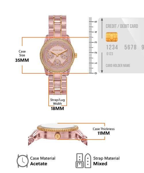 MICHAEL KORS(マイケルコース)の「マイケル・コース 腕時計 レディース アナログ ミックス MK7607(アナログ腕時計・レディース・ピンク・FREE)」の5枚目の写真