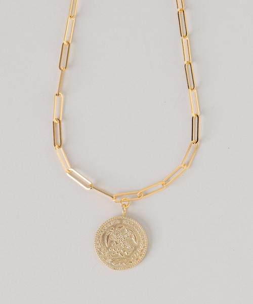 Chibi Jewels (チビジュエルズ)の「chibi jewels/チビジュエルズ rectangle chain Mex Coin Necklace(ネックレス・レディース・ゴールド・FREE)」の4枚目の写真