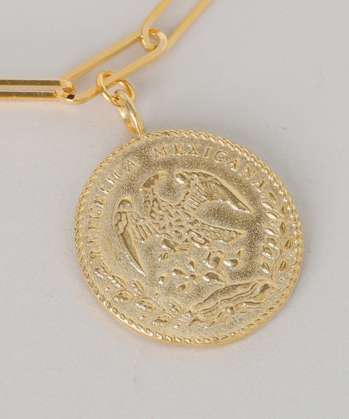 Chibi Jewels (チビジュエルズ)の「chibi jewels/チビジュエルズ rectangle chain Mex Coin Necklace(ネックレス・レディース・ゴールド・FREE)」の6枚目の写真