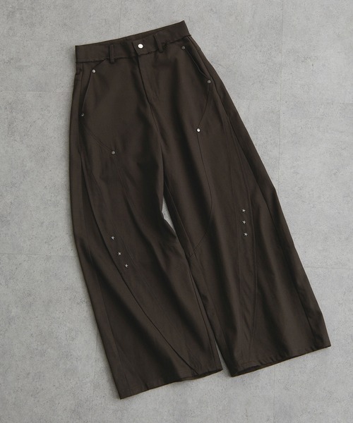 soyun（ソユン）の「スタッズ付きワイドパンツ（その他パンツ・レディース・ブラック/ブラウン・SMALL/MEDIUM/LARGE）」の10枚目の写真