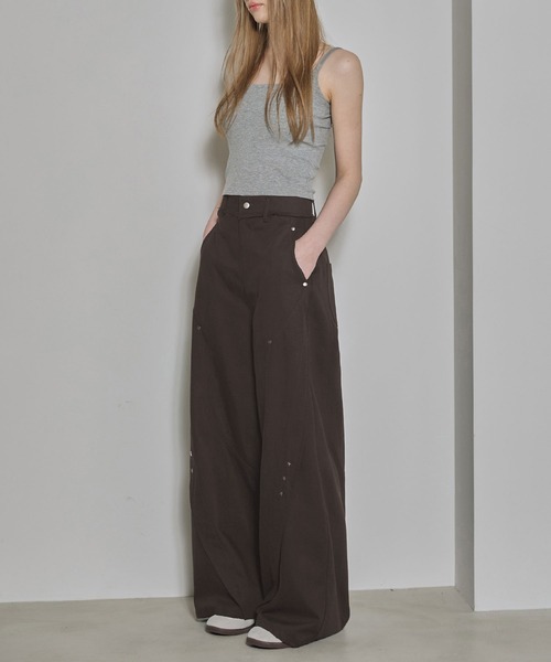 soyun（ソユン）の「スタッズ付きワイドパンツ（その他パンツ・レディース・ブラック/ブラウン・SMALL/MEDIUM/LARGE）」の21枚目の写真