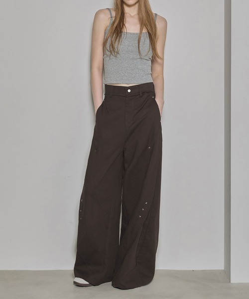 soyun（ソユン）の「スタッズ付きワイドパンツ（その他パンツ・レディース・ブラック/ブラウン・SMALL/MEDIUM/LARGE）」の19枚目の写真